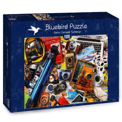 Puzzle Bluebird Cámaras Retro y Portátil de 1000 Piezas