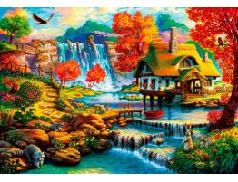 Puzzle Bluebird Casa de Campo Junto a la Cascada de 1000 Piezas