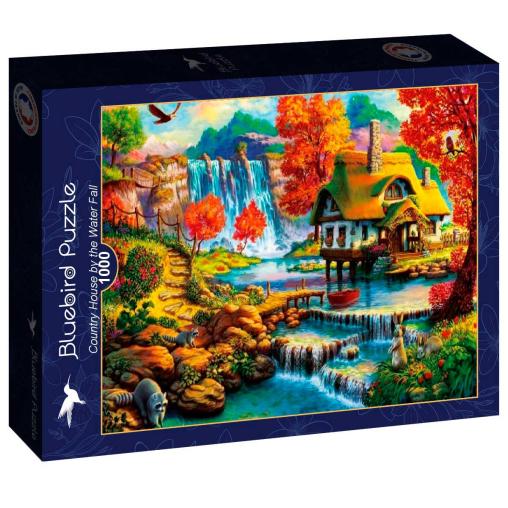 Puzzle Bluebird Casa de Campo junto a la Cascada de 1000 Piezas