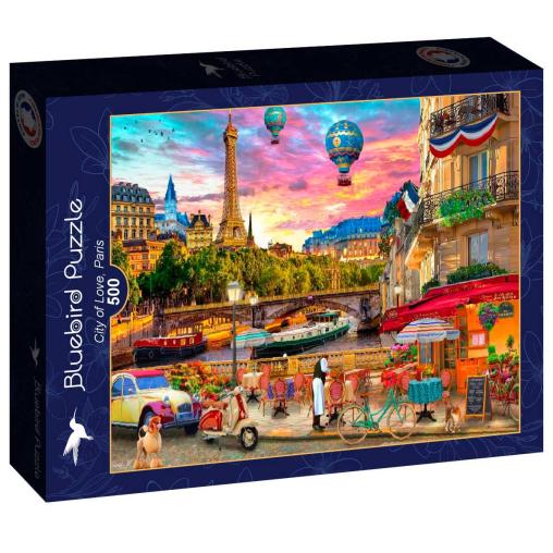 Puzzle Bluebird Ciudad del Amor, París de 500 Piezas