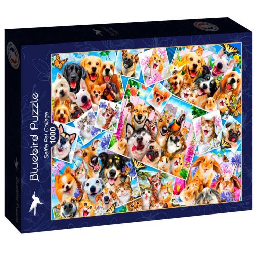 Puzzle Bluebird Collage de Selfies de Mascotas de 1000 Piezas