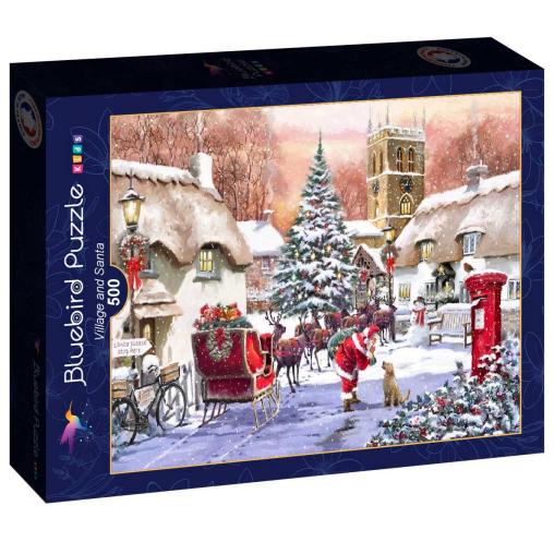 Puzzle Bluebird El Pueblo y Papá Noel de 500 Piezas