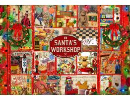 Puzzle Bluebird Collage del Taller de Papá Noel de 1000 Piezas