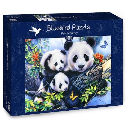 Puzzle Bluebird Familia de Pandas de 1000 Piezas