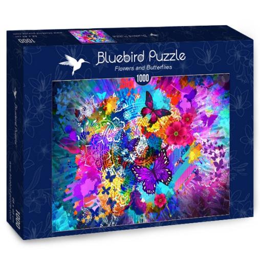 Puzzle Bluebird Flores y Mariposas de 1000 Piezas