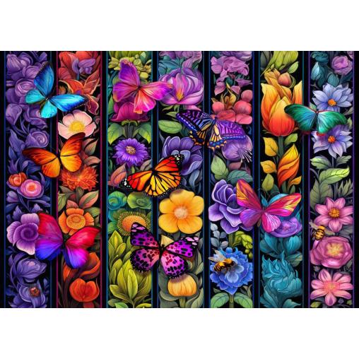 Puzzle Bluebird Flores y Mariposas de 1500 Piezas