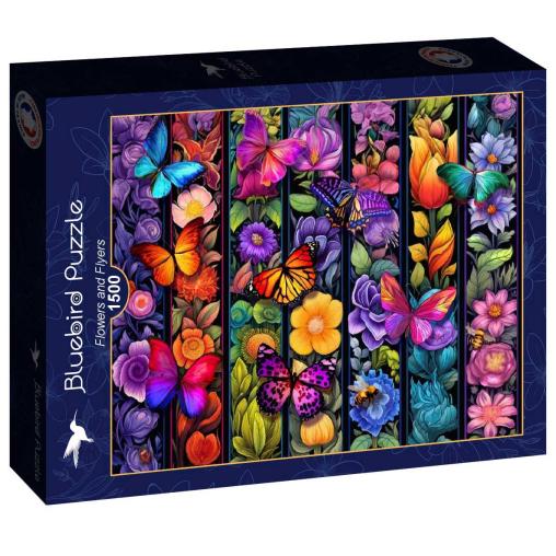 Puzzle Bluebird Flores y Mariposas de 1500 Piezas