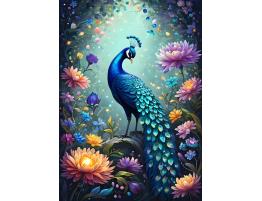 Puzzle Bluebird Flores y Pavo Real de 500 Piezas