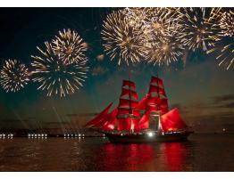 Puzzle Bluebird Fuegos Artificiales sobre un Velero 500 Pzs