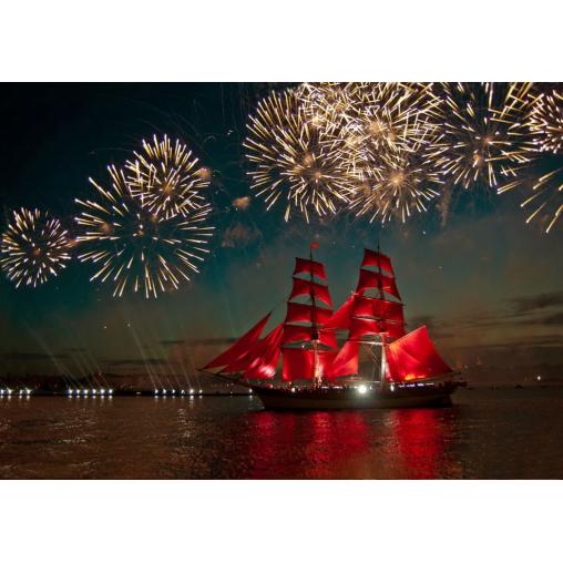 Puzzle Bluebird Fuegos Artificiales sobre un Velero 500 Pzs