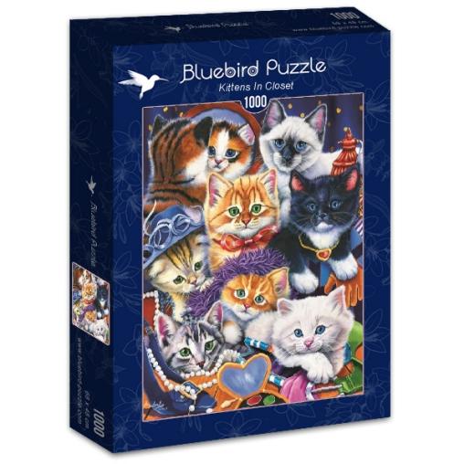 Puzzle Bluebird Gatitos en el Armario de 1000 Piezas