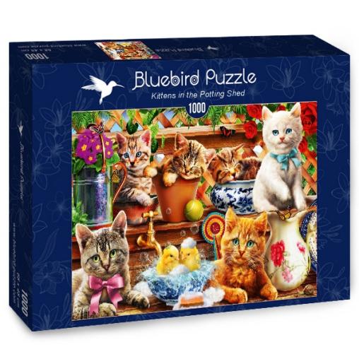 Puzzle Bluebird Gatitos en el Cobertizo de 1000 Piezas