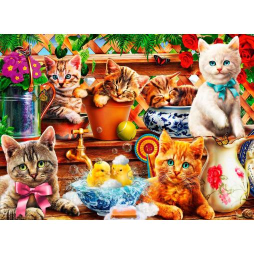 Puzzle Bluebird Gatitos en el Cobertizo de 3000 Piezas