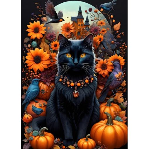 Puzzle Bluebird Gato de Otoño de 500 Piezas