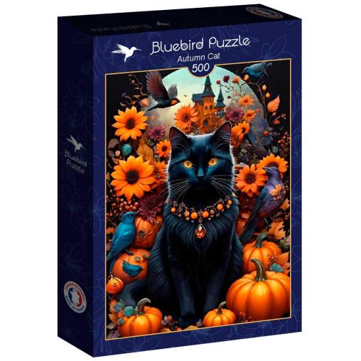 Puzzle Bluebird Gato de Otoño de 500 Piezas