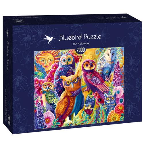 Puzzle Bluebird Búhos Coloridos de 2000 Piezas