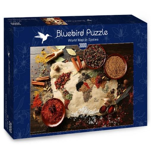 Puzzle Bluebird Mapa del Mundo en Especias de 3000 Piezas