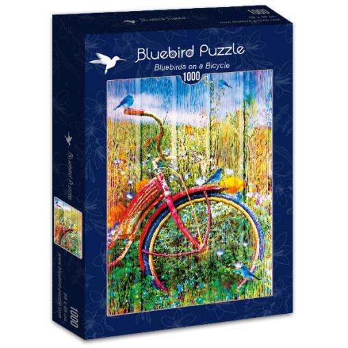 Puzzle Bluebird Pájaros Azules sobre la Bicicleta de 1000 Pieza