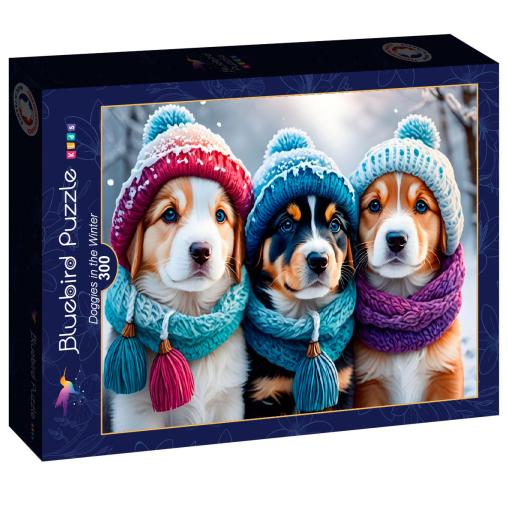 Puzzle Bluebird Perritos en Invierno XXL de 300 Piezas