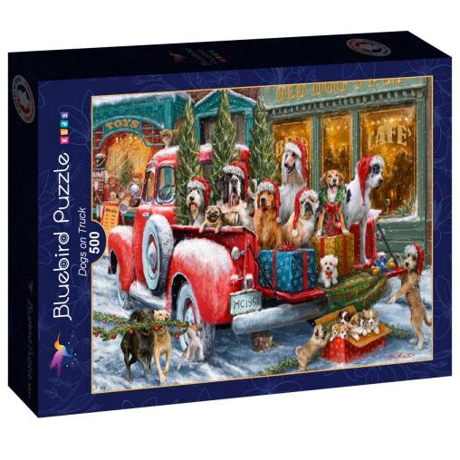 Puzzle Bluebird Perros en Furgoneta de 500 Piezas