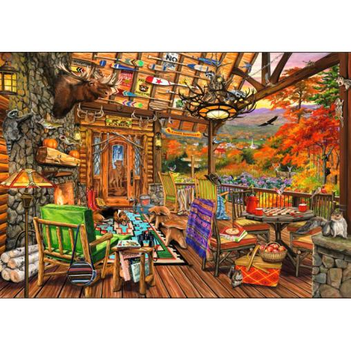 Puzzle Bluebird Porche de Adirondack de 2000 Piezas