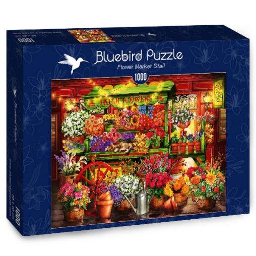 Puzzle Bluebird Puesto del Mercado de Flores de 1000 Piezas