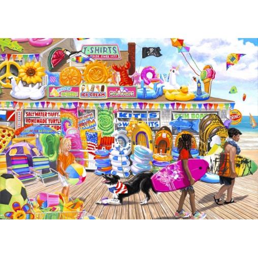 Puzzle Bluebird Tienda De Playa de 1000 Piezas