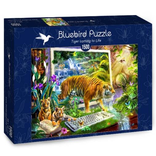 Puzzle Bluebird Tigre Cobrando Vida de 1500 Piezas