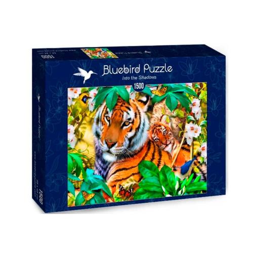 Puzzle Bluebird Tigres Entre las Sombras de 1500 Piezas