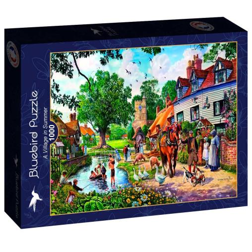 Puzzle Bluebird Un Pueblo en Verano de 1000 Piezas