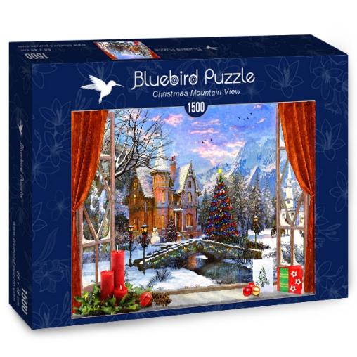 Puzzle Bluebird Vista de la Montaña en Navidad de 1500 Piezas