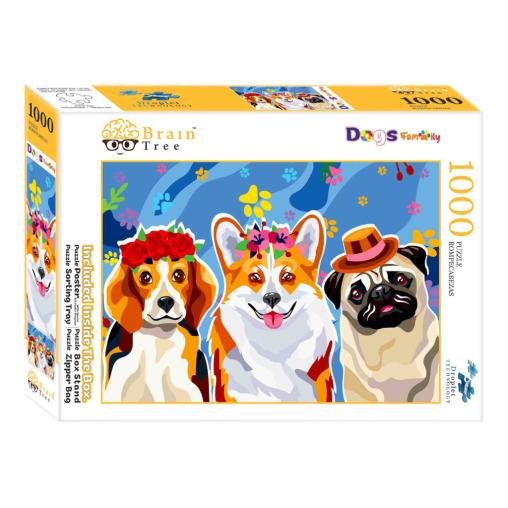 Puzzle Brain Tree Familia de Perros de 1000 Piezas