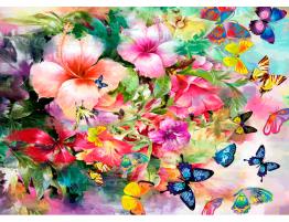 Puzzle Brain Tree Flores y Mariposas de 1000 Piezas