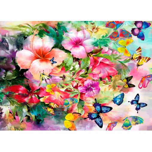 Puzzle Brain Tree Flores y Mariposas de 1000 Piezas