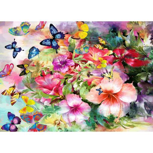 Puzzle Brain Tree Flores y Mariposas de 500 Piezas