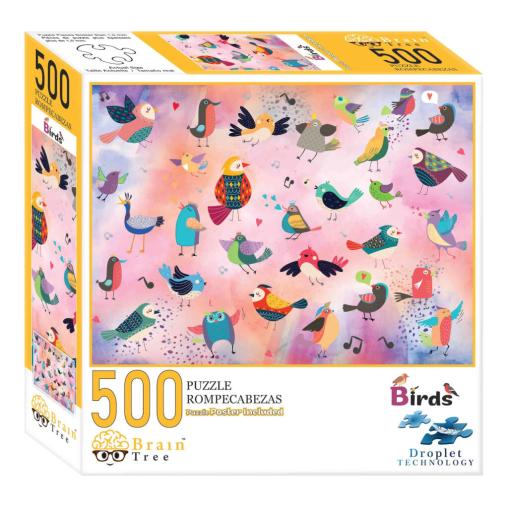 Puzzle Brain Tree Pájaros de Cuento de Hadas de 500 Piezas