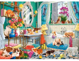 Puzzle Castorland Baño Loco de Mascotas de 100 Piezas