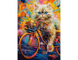 Puzzle Castorland Bicicleta Floral Del Gatito de 180 Piezas