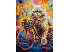 Puzzle Castorland Bicicleta Floral Del Gatito de 500 Piezas