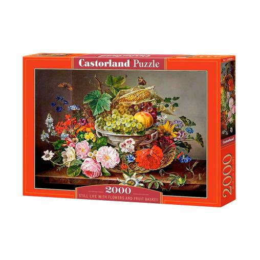 Puzzle Castorland Bodegón con Flores y Canasta de Frutas de 200