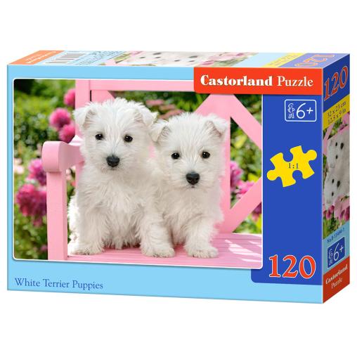 Puzzle Castorland Cachorros Blancos Terrier de 120 Piezas