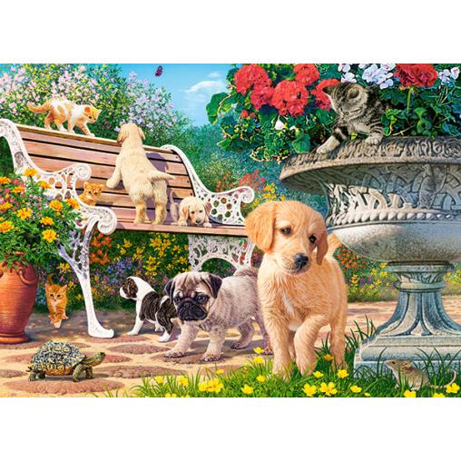 Puzzle Castorland Cachorros Jugando al Escondite de 100 Piezas