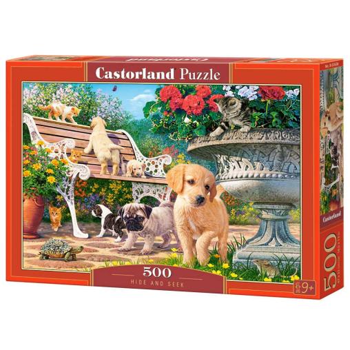 Puzzle Castorland Cachorros Jugando al Escondite de 500 Piezas