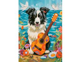 Puzzle Castorland Collie, Guitarra y el Mar de 500 Piezas