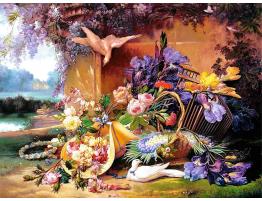 Puzzle Castorland Elegante Bodegón con Flores de 2000 Pzs