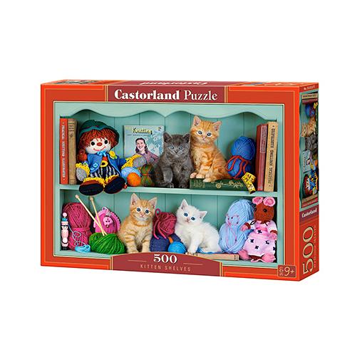 Puzzle Castorland Estantería de Gatitos de 500 Piezas