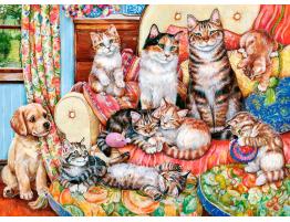 Puzzle Castorland Familia de Gatos de 300 Piezas