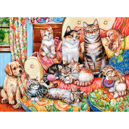 Puzzle Castorland Familia de Gatos de 300 Piezas