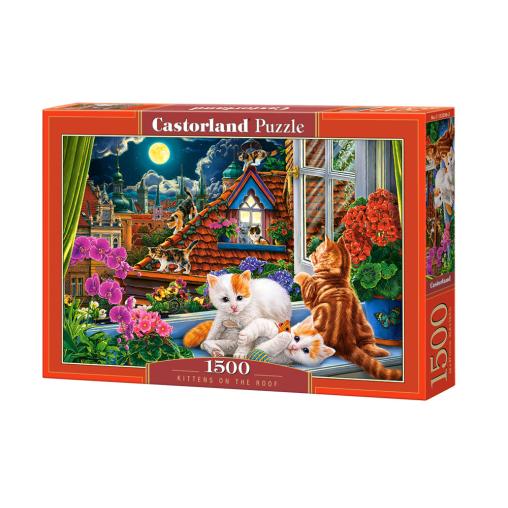 Puzzle Castorland Gatitos en el Tejado de 1500 Piezas