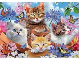 Puzzle Castorland Gatitos, Flores y Mariposas de 120 Pzs